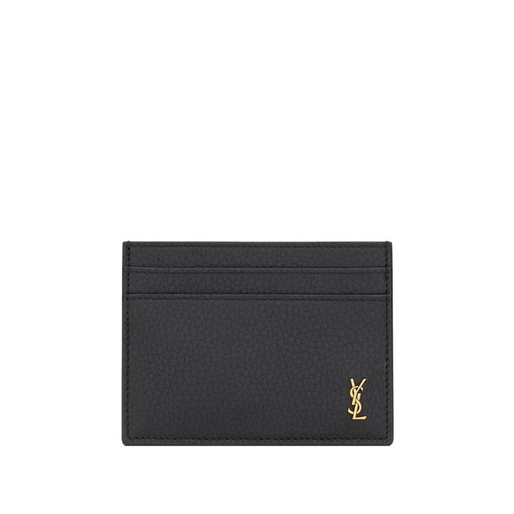 Saint Laurent Men Portacarte "Tiny Cassandre" In Pelle Martellata